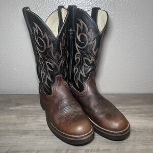 DURANGO Womens Brown/Black Leather Western Boot Size 8 M RD3004